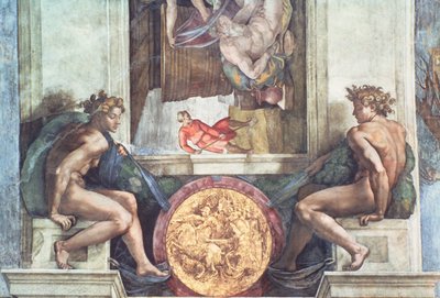 Sistine Chapel Ceiling: Ignudi (pre restoration) by Michelangelo Buonarroti